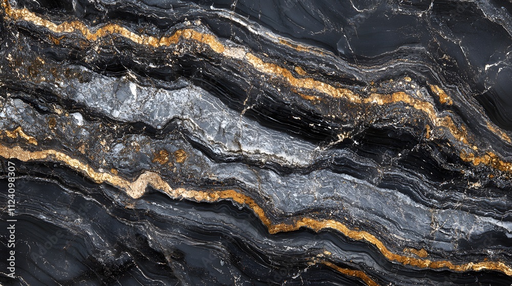 Black Marble With Golden And Silver Veins Black Marble With Golden And Silver Veins