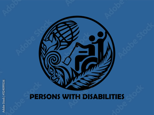 PrintSymbol representing disability wheel and Venus symbol suitable for disability awareness campaigns, inclusivity graphic designs, educational materials, and support organizations