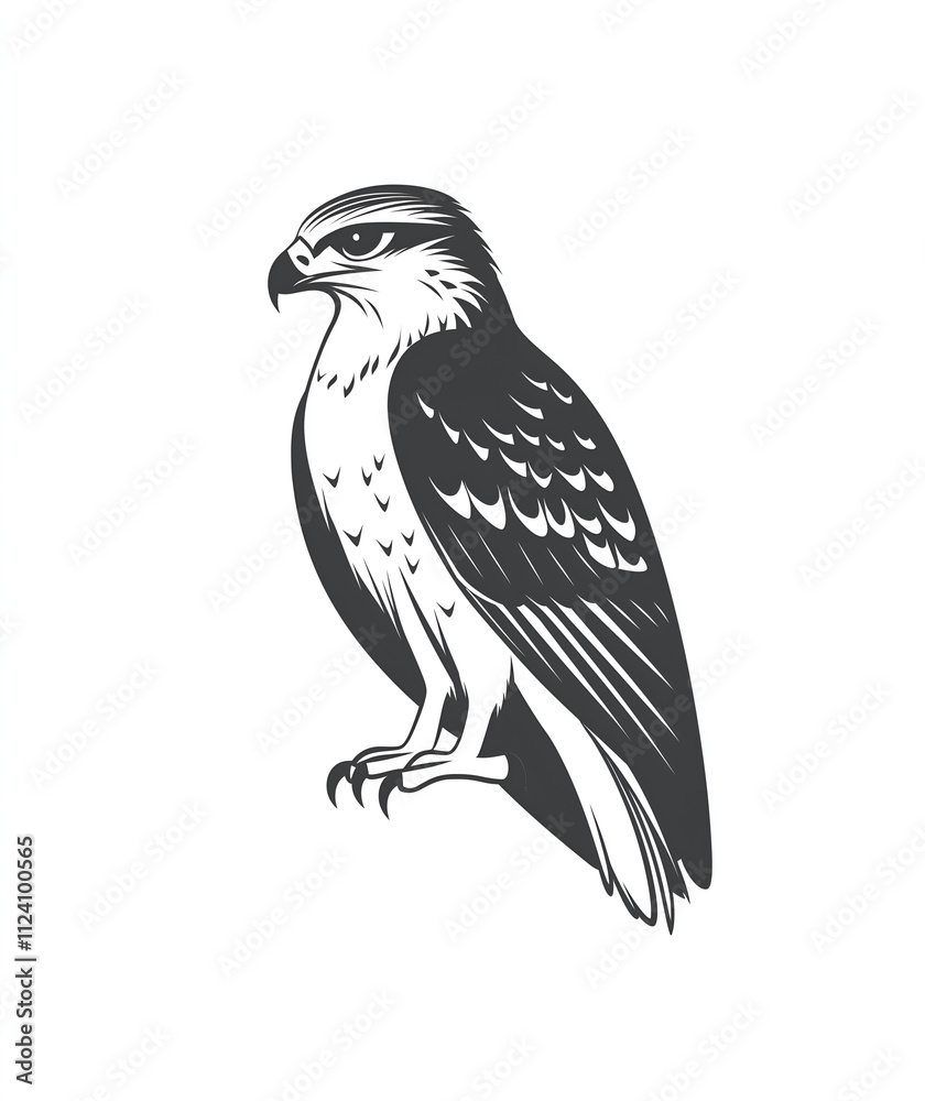 Fototapeta premium Isolated Falcon on white background