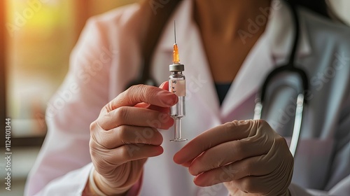 Wallpaper Mural Doctor holding a vaccine syringe prepared for injection Torontodigital.ca