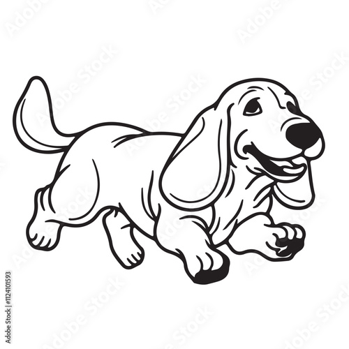 Tuck dog single Line Icon Vector Design outline.
