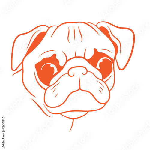 Tuck dog single Line Icon Vector Design outline.
