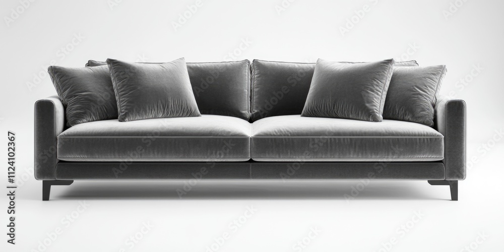 Obraz premium Grey couch with pillows