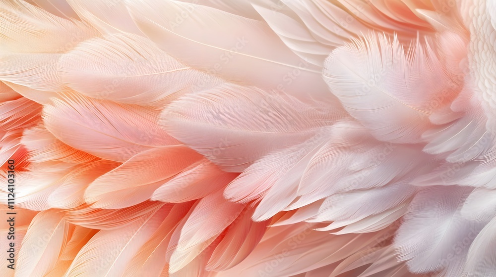Fototapeta premium Delicate Pink and White Bird Feathers Texture