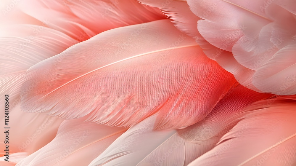 Fototapeta premium Delicate Pink Feathers Softly Arranged Together