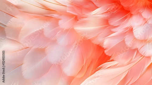 Delicate Pink and Peach Bird Feathers Texture