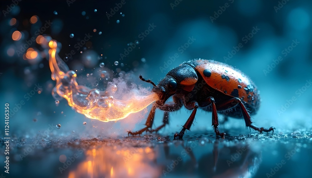 The bugs are spraying a boiling liquid containing irritating chemicals as a defense mechanism against their enemies. The bugs are spraying a boiling liquid containing irritating chemicals as a defense mechanism against their enemies.