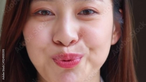 very adorable and funny expression of beautiful woman