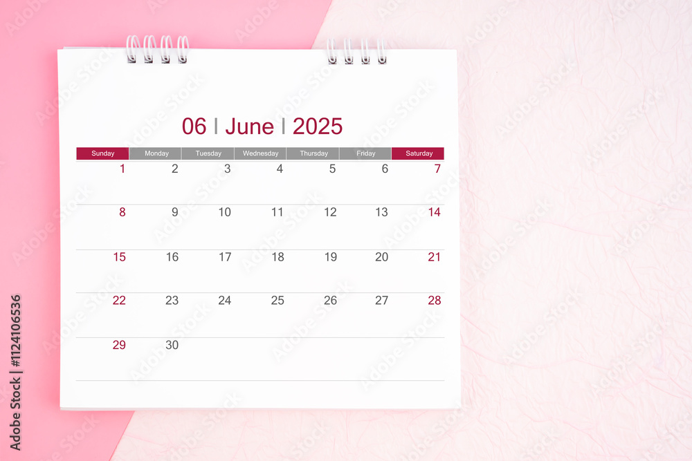 June desk calendar for 2025 year for schedule to make appointment meeting. June desk calendar for 2025 year for schedule to make appointment meeting.