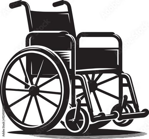 Wheelchair Silhouette isolated on white background wheelchair vector shape
