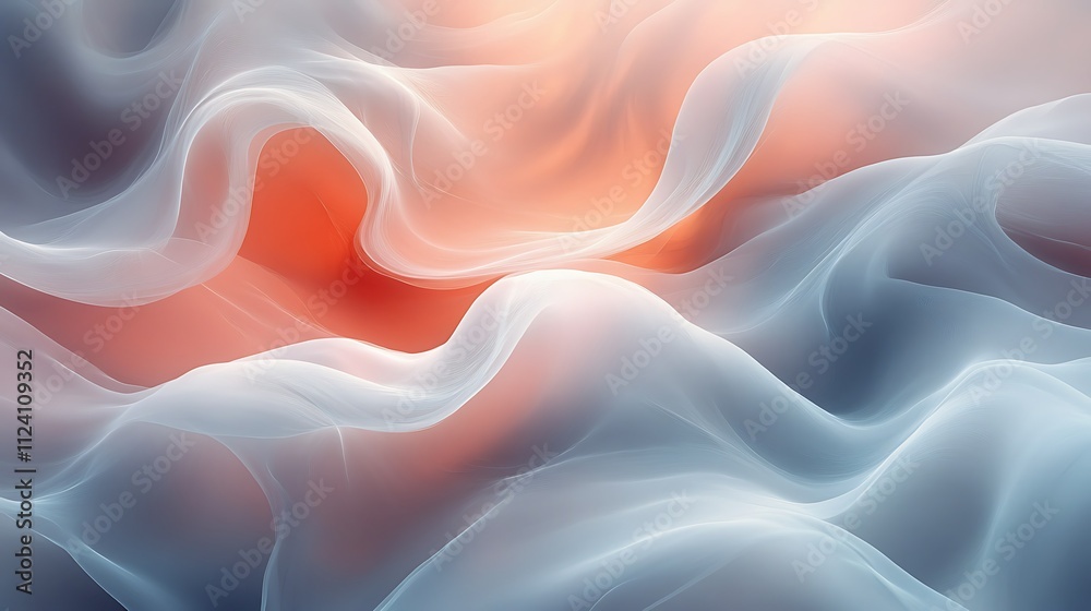 Fototapeta premium Abstract flowing pastel waves, soft light, dreamy texture.