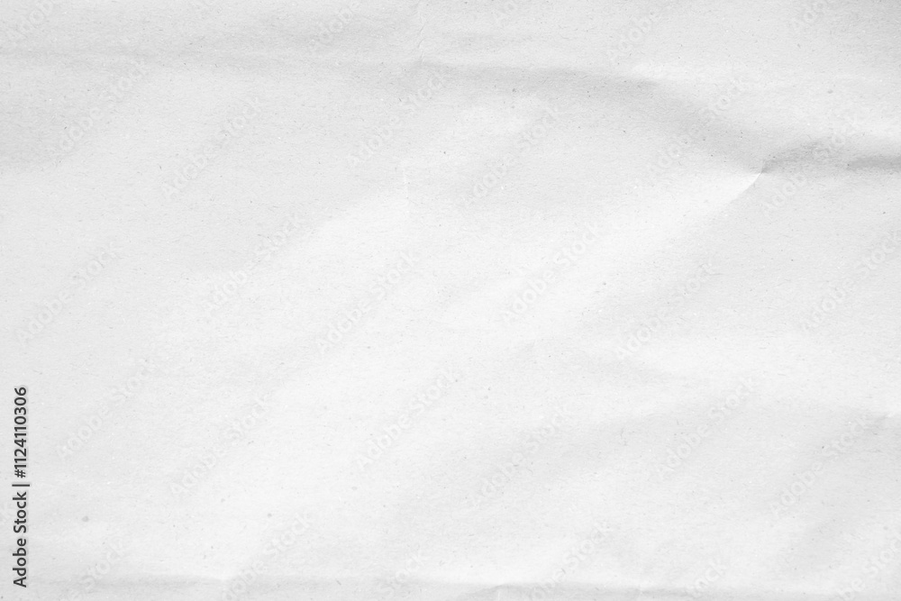 Fototapeta premium White recycled craft paper texture as background. Grey paper texture, Old vintage page or grunge vignette of old newspaper. Pattern rough art creased grunge letter. Hardboard with copy space for text.
