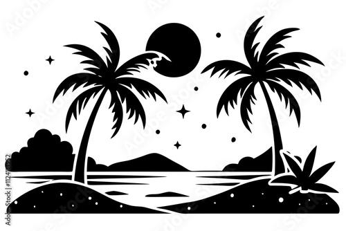 Beach Scenes Vector Illustration - Summer, Relaxation, and Tropical Vibes