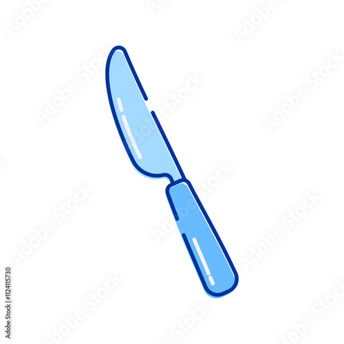 Knife Icon Illustration with bright colour palette in doddle style. Perfect for festive designs, invitations, new year event, and holiday themed projects. 