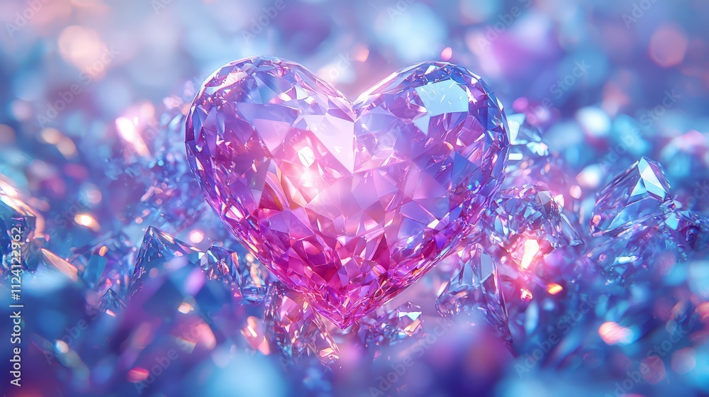 Elegant chandelier with heart-shaped crystals Elegant chandelier with heart-shaped crystals