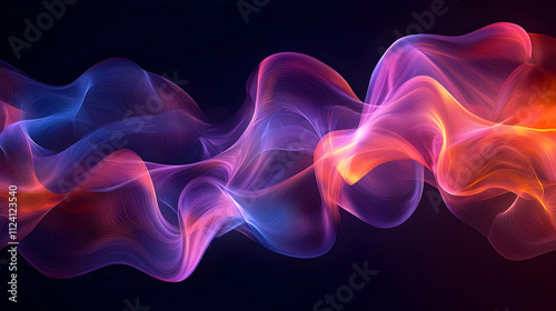 Abstract Waves Flow Dynamically in Vivid Hues