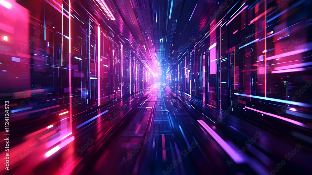 Neon Lights Tunnel: Speed, Energy, Vivid Colors, Futuristic, Digital, Abstract, Cyberpunk Neon Lights Tunnel: Speed, Energy, Vivid Colors, Futuristic, Digital, Abstract, Cyberpunk