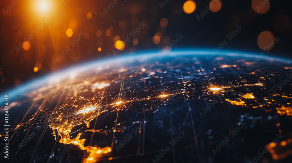Fototapeta premium Abstract business Financial charts show a significant increase in profits in the stock market.This is driven by higher interest rates and continued growth. In the innovation world network of financial