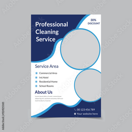 Cleaning and disinfection flyer design template, cleaning service flyer design, cover, brochure design cover template

