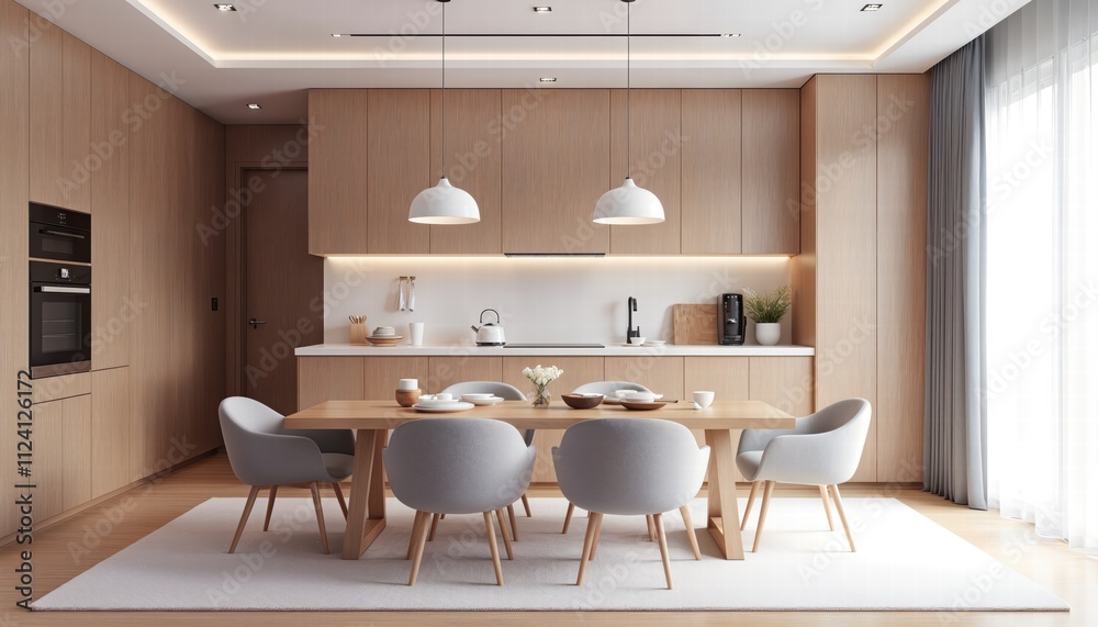 Fototapeta premium Rendering of a classic kitchen Interior 