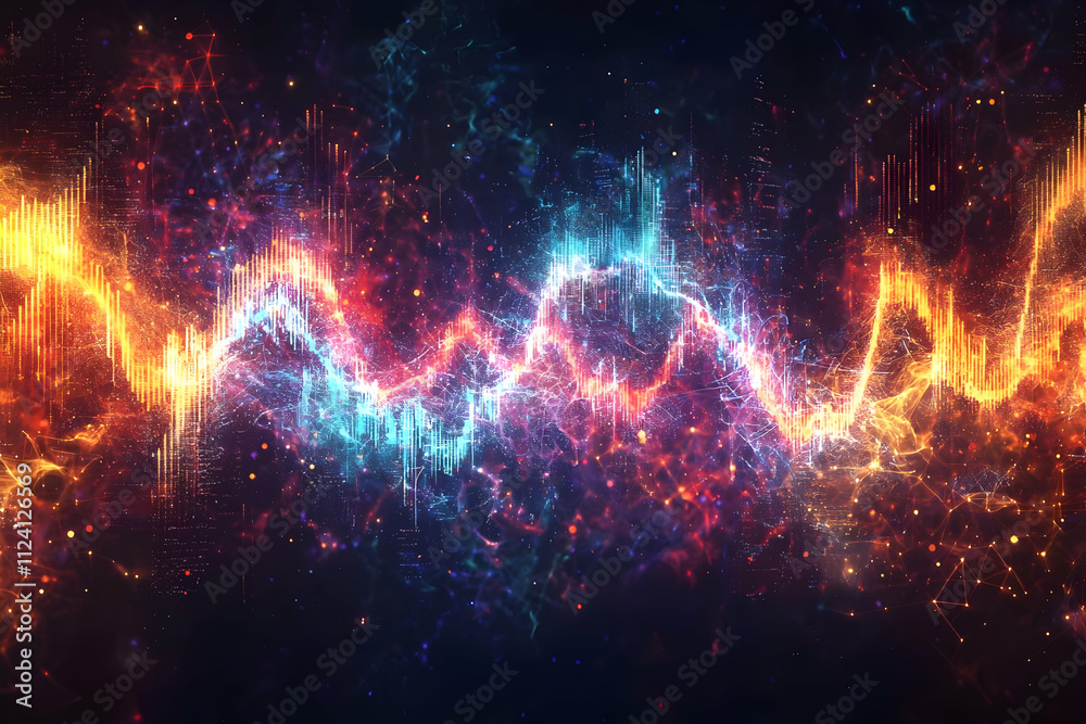 Abstract Waves of Data Visuals Flowing Dynamically Abstract Waves of Data Visuals Flowing Dynamically