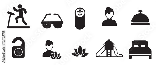 Hotel related icons. Hotel related vector illustration icon set	