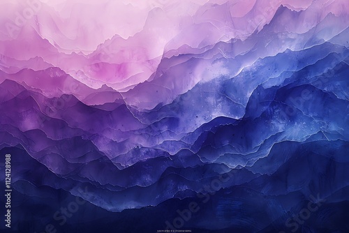 Abstract Purple and Blue Mountain Range Artwork photo