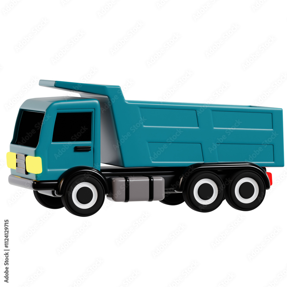 Fototapeta premium Colorful 3D Dump Truck Illustration