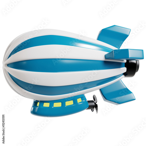 Blue and White Striped Zeppelin