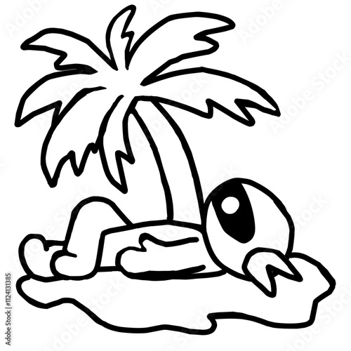 tropical island with trees