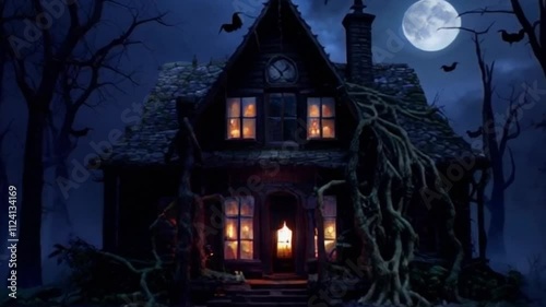 house with halloween ornaments is very cool