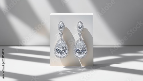 Elegant Pear-Shaped Diamond Earrings:Luxury Bridal Jewelry.