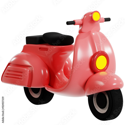 Stylized Pink Scooter Illustration