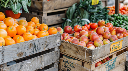 furits and vegtables in basket  photo