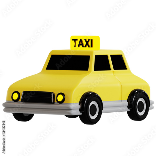Illustration of a Yellow Taxi Car