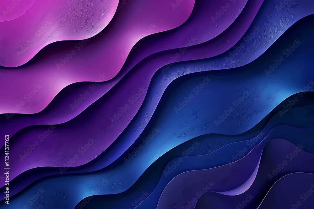 Obraz premium Abstract Purple and Blue Wavy Layers Design