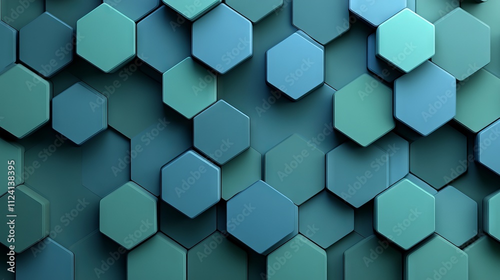 Abstract geometric background with smooth gradient hexagons in cool green and blue shades, modern pattern design for digital projects and creative use Abstract geometric background with smooth gradient hexagons in cool green and blue shades, modern pattern design for digital projects and creative use