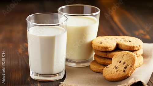 Heart-shaped Cookie with Milk