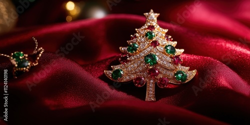 Exquisite Christmas Tree Brooch: A Dazzling Holiday Jewel.