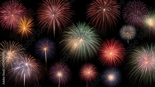 Colorful Fireworks Display at Night