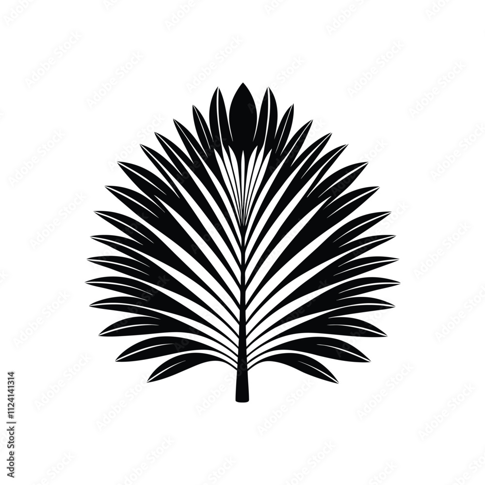 Tropical Leaves Silhouettes Design - Tropical tree Leaf Vector illustration