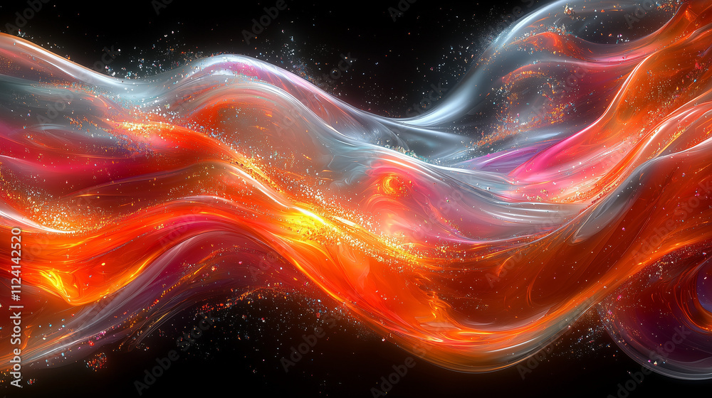 cosmic river of orange and pink flows through a starry night, evoking a sense of endless motion cosmic river of orange and pink flows through a starry night, evoking a sense of endless motion