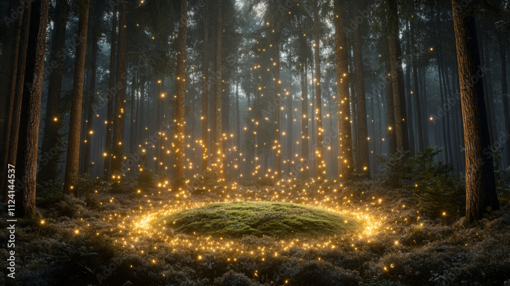 Fototapeta premium A magical wonderland forest with tall