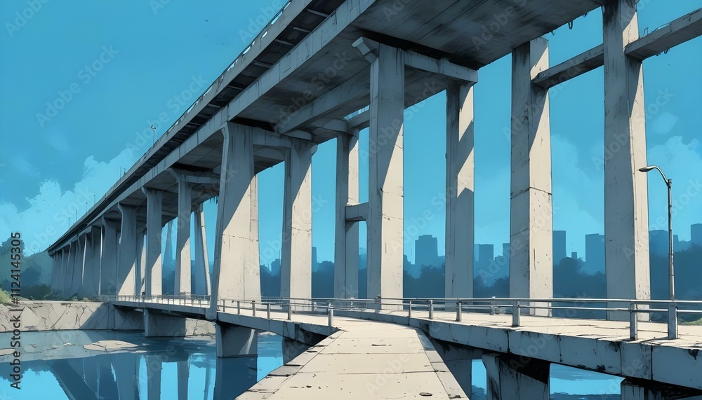 Obraz premium Clear Plain Shiny Warm Soft Vintage Bokeh Cloudy Wave Like Geometric Blue Background or Texture