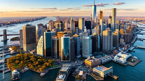 New York City Skyline at Sunrise