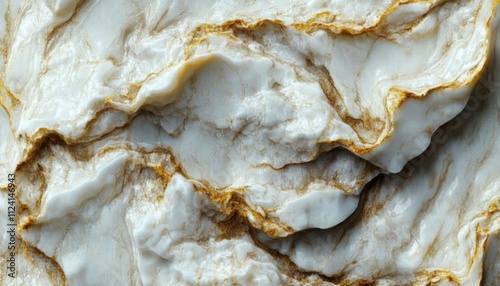 Exquisite Original Painting: Luxurious Marble Ink Texture with Detailed Slab and White Granite. 3D Illustration for Abstract Background