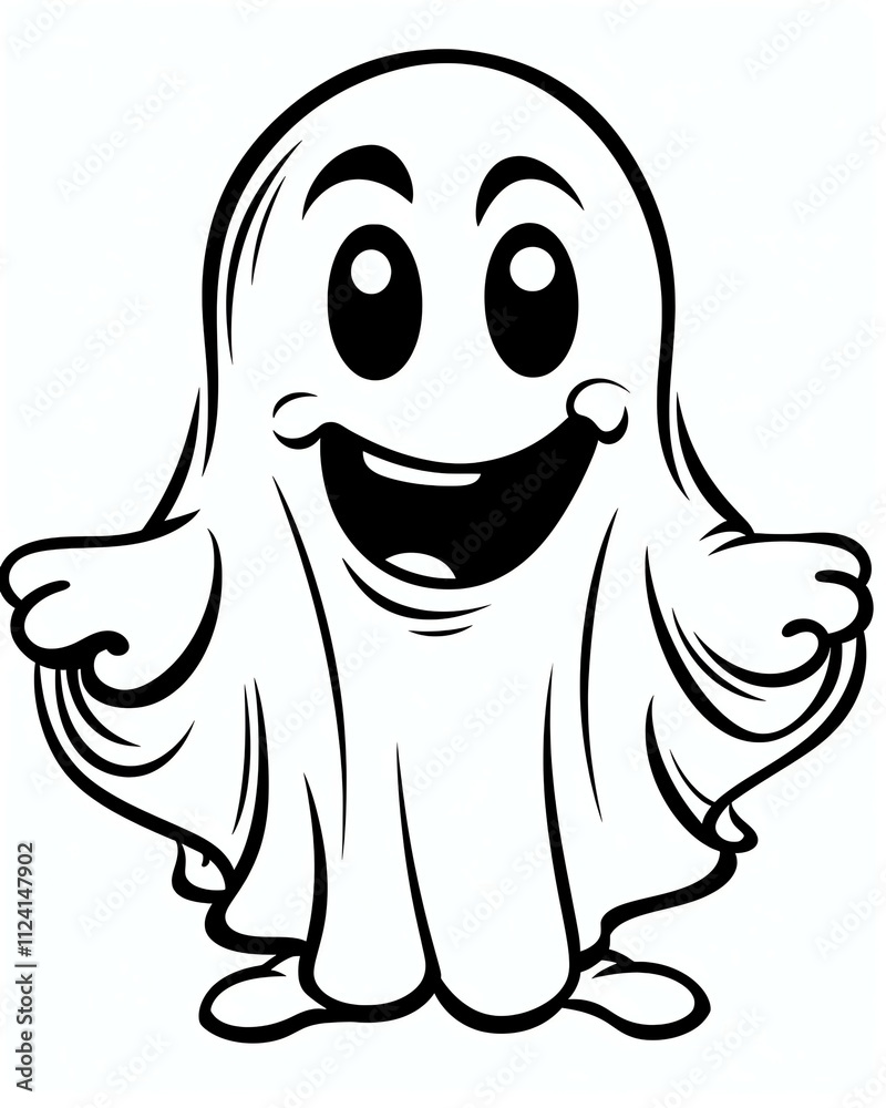 Cute ghost for halloween theme cartoon style black and Cute ghost for halloween theme cartoon style black and
