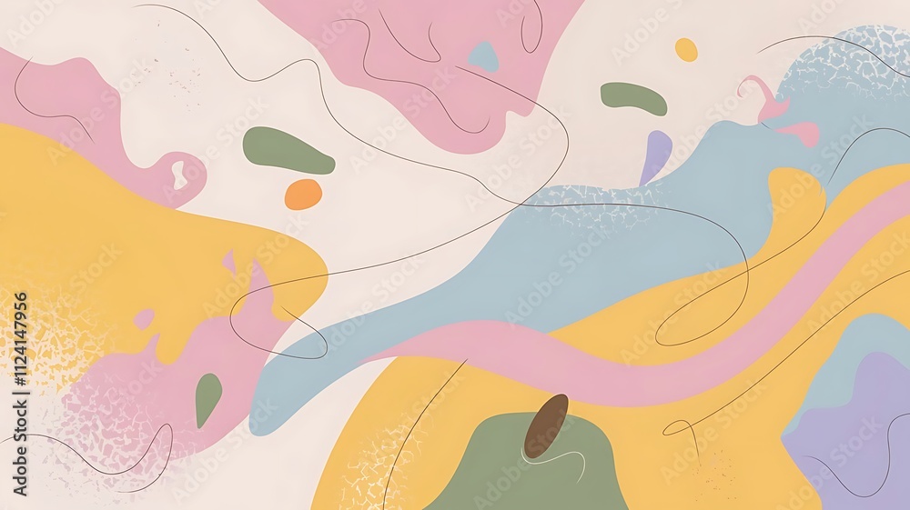 Fototapeta premium Abstract background with pastel colors, soft textures, and organic shapes. 