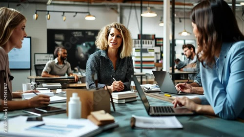 Business Meeting in Modern Office