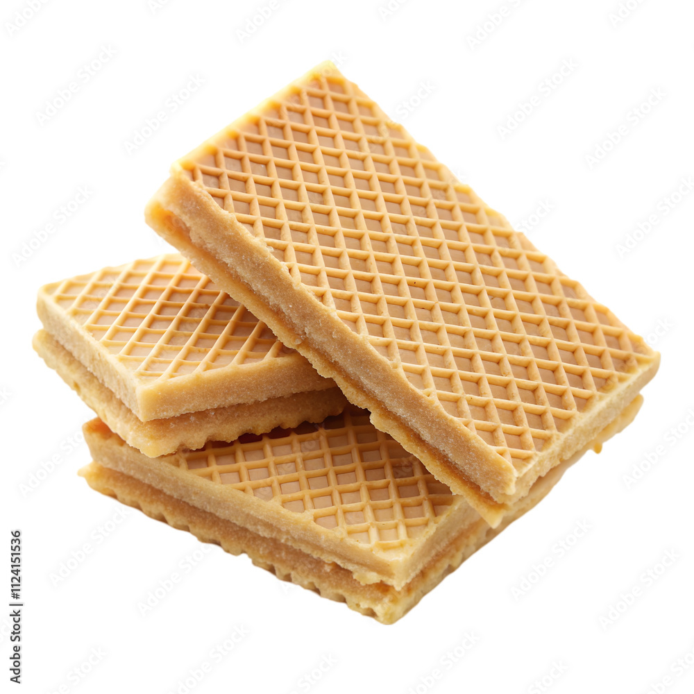 Waffles isolated on white ON WHITE background